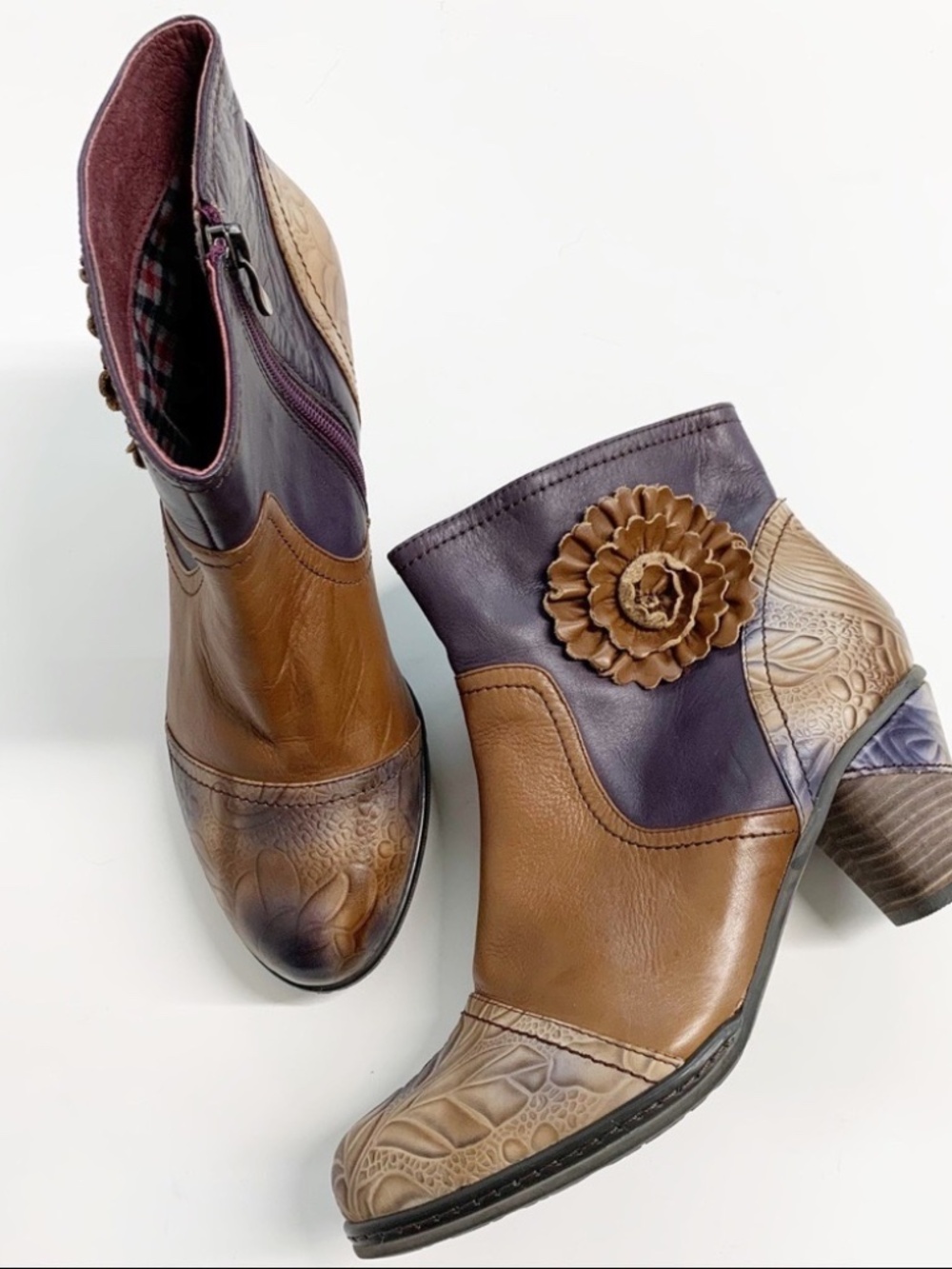 L'artiste Neske Brown Ankle Boots 8.5 Boho Western Cottagecore Fall Booties